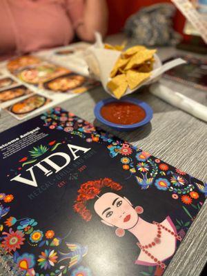 Frida is in the cover of the menu