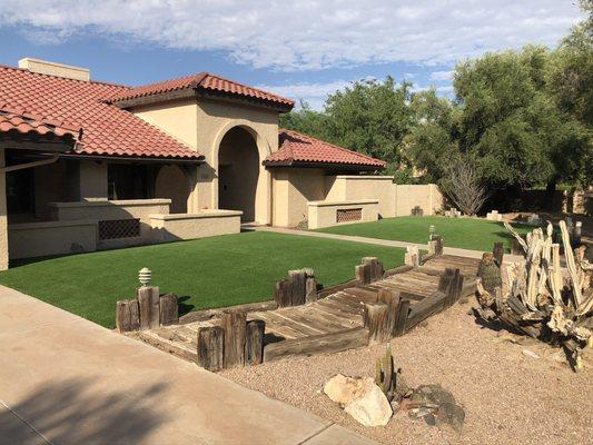 Sod Replacement with Artificial Turf,  Landscape Remodel Project