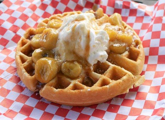 Banana Foster Belgian Waffle.