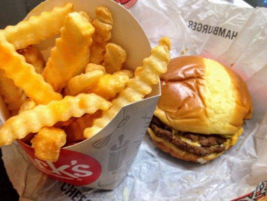 Double cheeseburger and fries