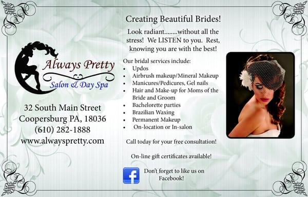 Brides, be your most radiant with our hair, nails and makeup services!