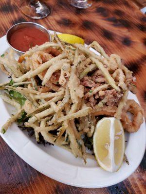 Fried Zucchini with Calamari