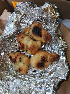 Burnt garlic knots!