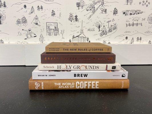 Coffee books on display