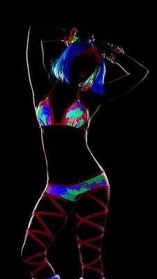 black light reactive 2 piece