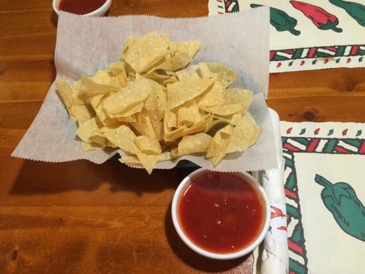 Free chips and salsa.