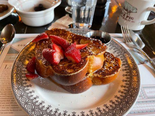 Stuffed French Toast fresh brioche, sweet mascarpone, and Strawberry from Beach Plum Farm