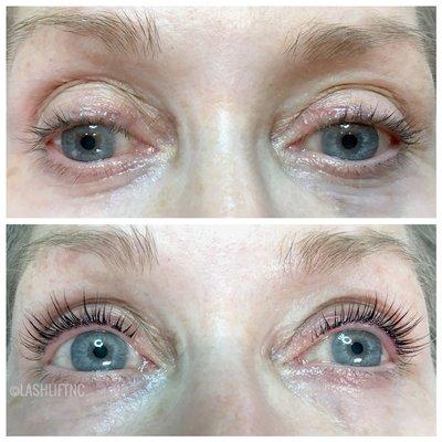 Another great result with Keratin Lash Lift and tint!