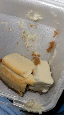 Half ate MOLDY CHEESECAKE