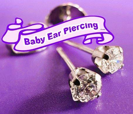 All Items for Each & Every Baby Ear Piercing Procedure are New, Disposable & Non-Reusable. Real 18k White Gold CZ Earrings.