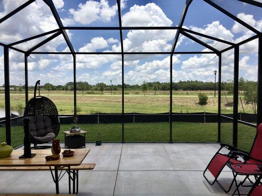 Screen enclosure in Waterset Apollo Beach. By Graco Construction