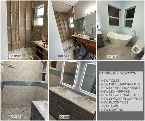 COMPLETE MASTER BATHROOM RENOVATION.