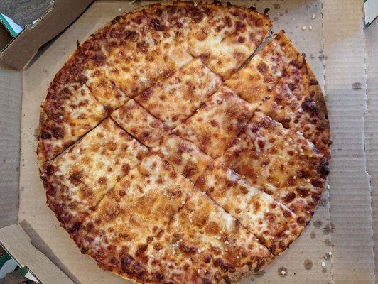 The way the pizza is cut is a physical representation of the quality of the pizza; little off and could be better.