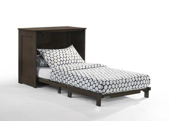 New solid wood cabinet bed with memory foam mattress available in full or twin size!