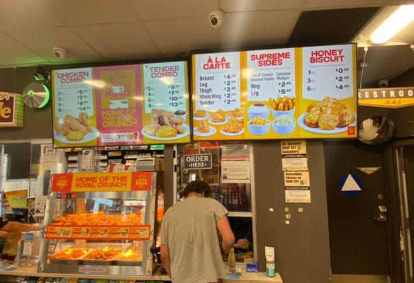 New chicken brand CHICKEN KING menu board.