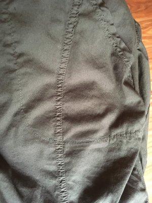 Outside seam of pocket - after