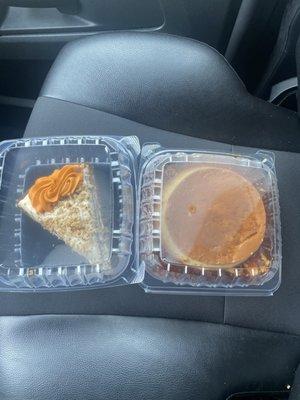 Flan & Individual Slice of Carrot Cake