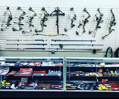 Sporting goods galore! From hunting and fishing to defense equipment and pool cues.