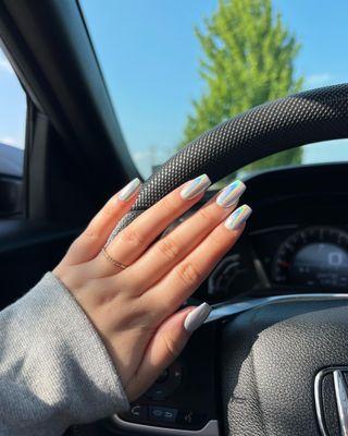 Love my chrome nails3 I never know what I want to do with my nails but Michael is good at doing his thing just exactly how I like them