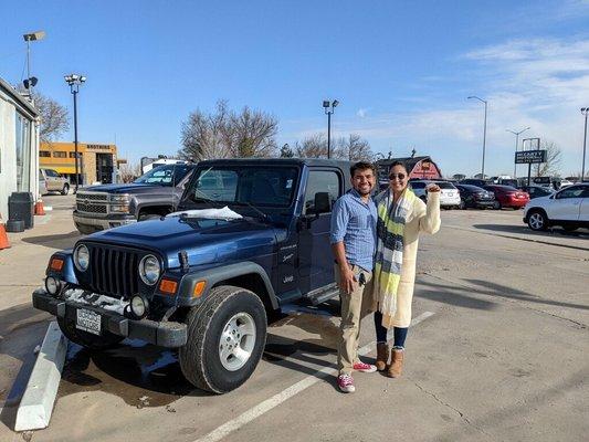 Me and my husband with my new car