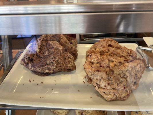 Gluten free double chocolate and white chocolate raspberry scones