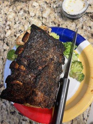 Burnt ribs.