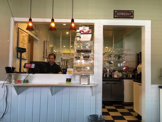 The view of the Espresso Bar. Dining room is to the right.