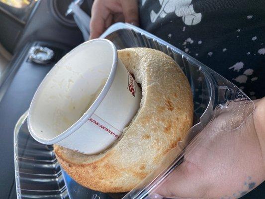 New England Clam Chowder bread bowl