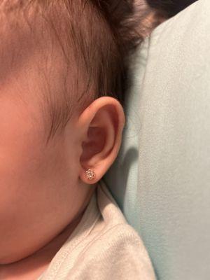 Baby ear piercing (I did bring my own jewelry)