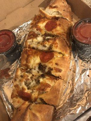 Pepperoni, Sausage and Cheese Stromboli...