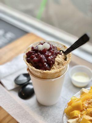 soybean and red bean bingsoo