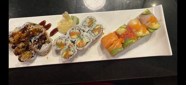 Spider Roll, Alaskan Roll, Rainbow Roll