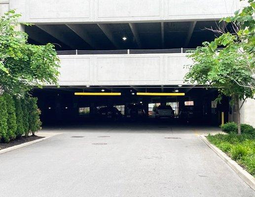 Convenient parking to the left of our front door in a dedicated parking garage