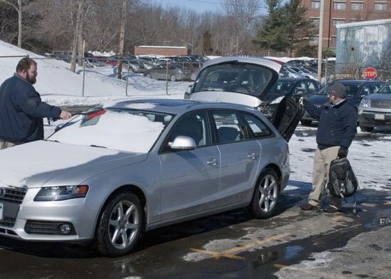 return to your warm and waiting car baggage loaded and snow cleared off!