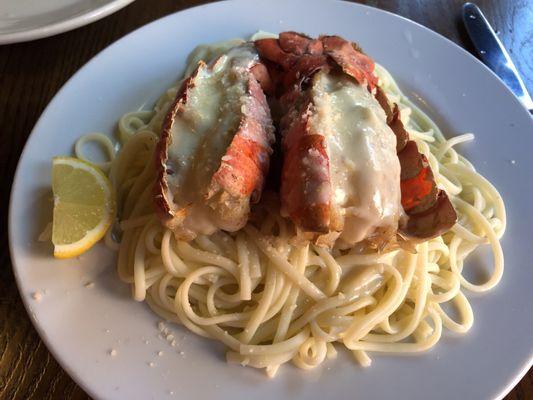 Twin Lobster Tails with homemade Pasta (skip this)