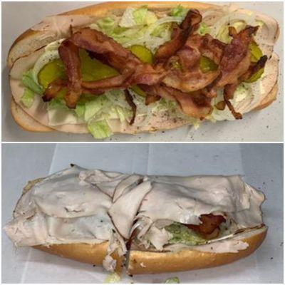 Turkey sub with bacon