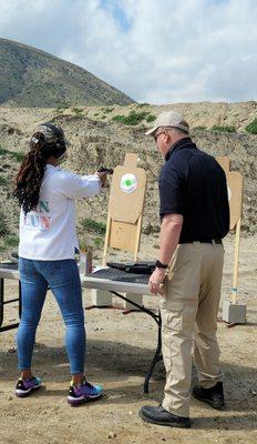 Getting instruction from Brian on a .22