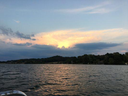 Sunset from boat