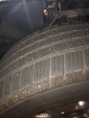 This is the tire they told me needed to be replaced, was inspected last month