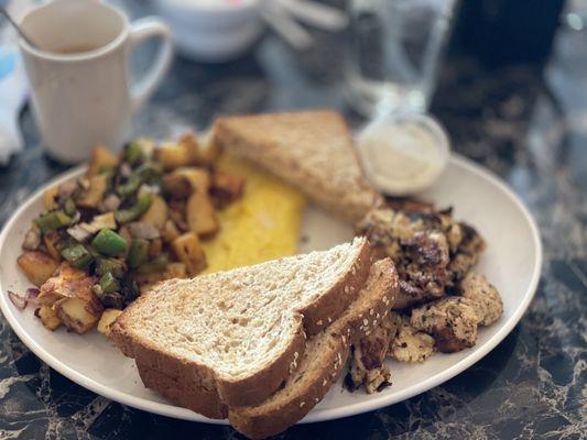 Chicken Souvlaki Breakfast