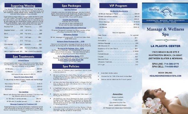 Spa & Massage brochure