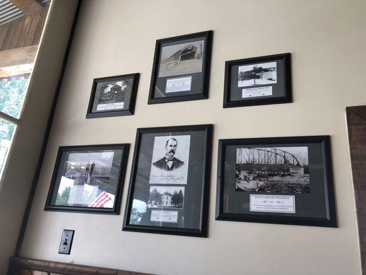 Historic photos in dining area