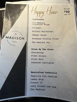 Happy Hour Menu