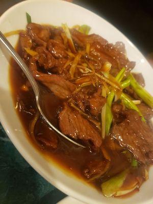 Beef with ginger in Oyster sauce