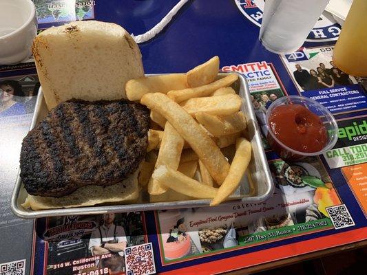 Hamburger with Steak Fries