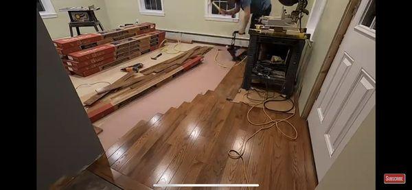 Hardwood floor installation