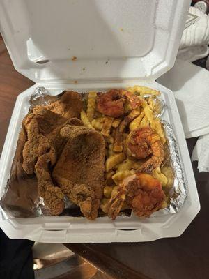 Fried catfish and shrimp ()