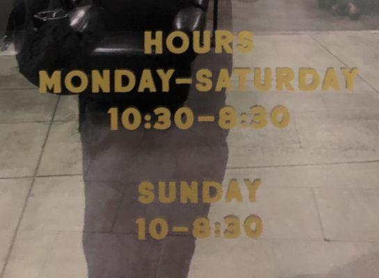 These are the actual Hours as of 12/1/20. Yelp doesn't want to do there job and change them on the main post