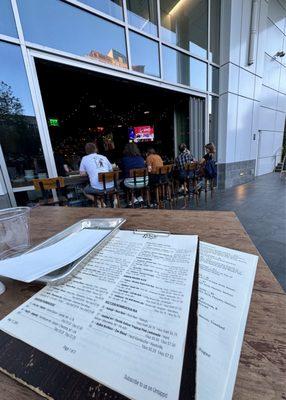 Patio seating by the bar