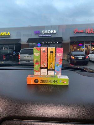 Every flavor I couldn't find anywhere else ! Love you guys thank you Mr.Smoke !!! Best vape shop I ever been to